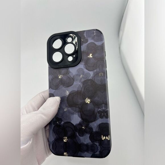 iPhone 16 Pro Max Case – Black Floral with Gold Accents | Elegant & Protective - Picture 6 of 6